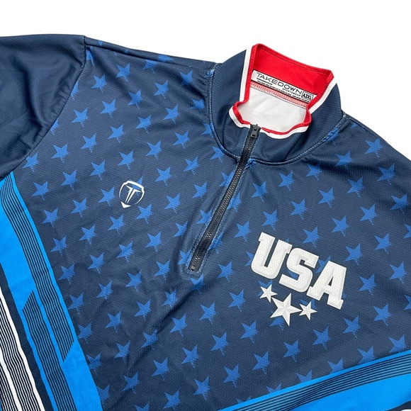 TAKEDOWN 3XL‎ Sportswear Collar Long Sleeve 1/4 Zip 100% Polyester USA - Picture 2 of 4